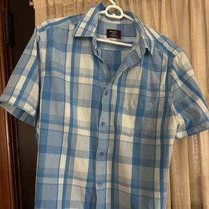 UNTUCKit Sky Blue and White Checkered Men's Shirt